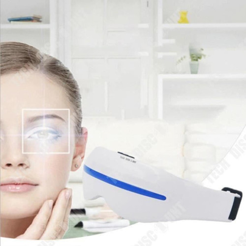 marque generique TD® Appareil de massage oculaire yeux chauffant silencieux infrarouge vibration cernes masque de nuit relaxation anti fatigue blanc