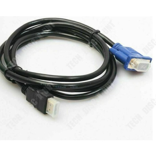 Câble antenne Tech Discount TD® Câble de conversion Câble HDMI vers VGA - cable audio - video - HDMI - VGA - Connectique informatique
