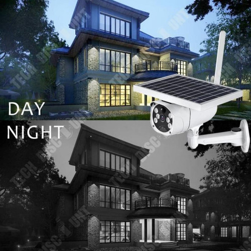 Tech Discount TD® Caméra solaire de surveillance vidéo extérieure 1080P caméra WIFI sans fil caméra infrarouge de détection infrarouge / radar de
