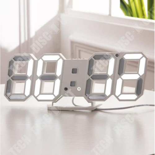 Tech Discount TD® Horloge murale LED 3D Design moderne Horloge de montre numérique | Réveil | Veilleuse | Horloge stéréo numérique créative|vert
