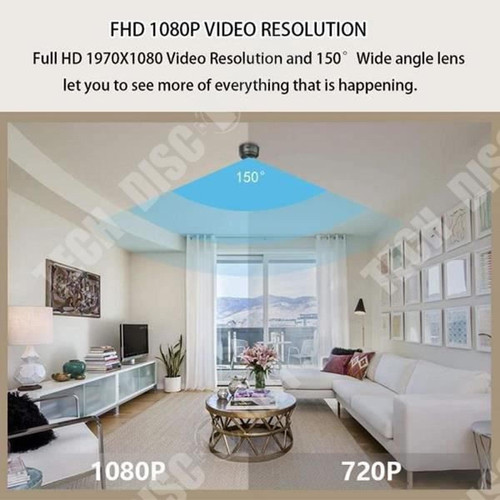 Caméra de surveillance connectée TD® Mini caméra de surveillance HD 1080p - Batterie Micro WiFi - Petite caméra avec vision nocturne infrarouge et carte SD 32 G - [6