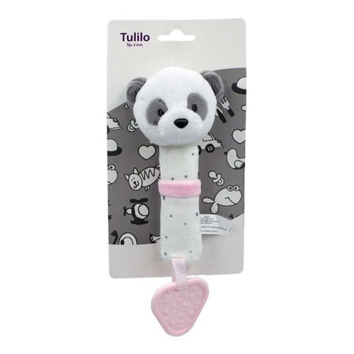 Doudous marque generique Toy with sound - Pink panda 16 cm