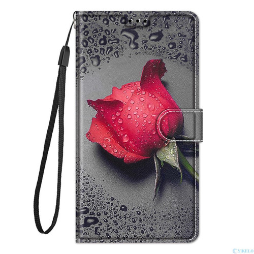 marque generique - Étui de téléphone à rabat en cuir peint Ultra fin pour iPhonesupport C14 Roses Waterdrop pour iPhone 6 marque generique  - Coque iphone 6 rose