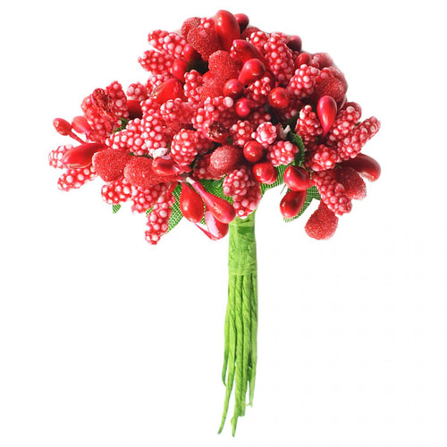 marque generique - un bouquet de 12pcs fleur artificielle stamen pistil pour le mariage 8.5cm or marque generique  - Fleur à couper