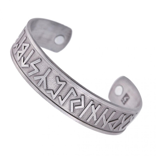 marque generique - Viking Runes Large Manchette Élastique Bracelet Bracelet Bracelet Bijoux Rose Cuivre - Bracelet connecté