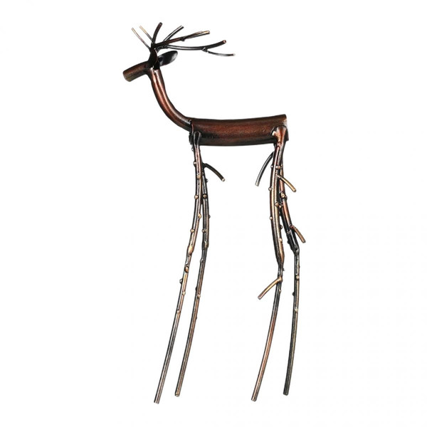 Statues marque generique Vintage Figurine Elk Animal Statue Long Jambe Moose des Motifs Décoratifs Sculpture pour Salon Décor pour Noel de Fête de Vacances Décoration