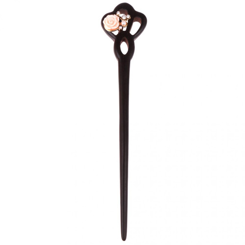 marque generique - Vintage Wooden Chopstick Hair Stick Pin Wood Accessoires cheveux féminins Rose marque generique  - Perles