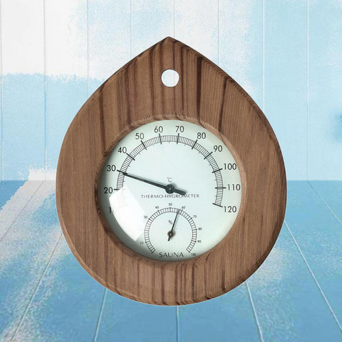 marque generique Waterdrop Style En Bois Numérique Sauna Thermomètre Hygromètre pour Sauna Chambre Décoration