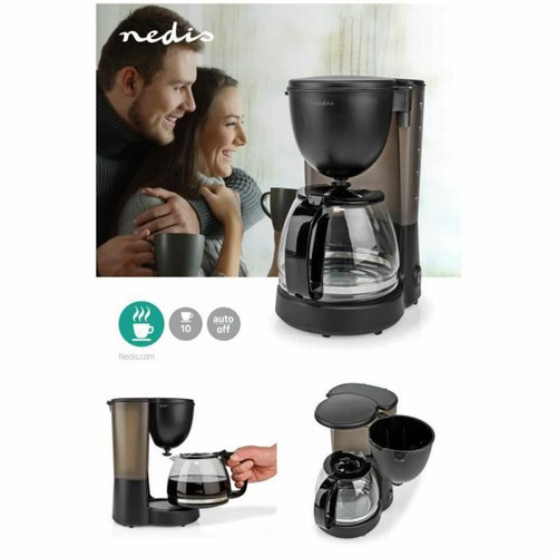 Nedis - Machine à café Cafetière électrique Carafe en Verre 1,25L, Fonction Maintien au chaud, Système anti-gouttes, Arrêt automatique Nedis  - Carafe de cafetiere en verre