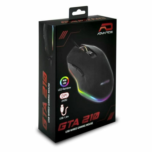 Souris Souris Gamer RGB GTA210 ergonomique optique 6 boutons 2400 DPI filaire USB éclairage RGB GAMING