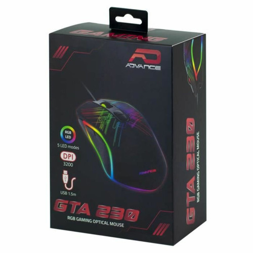 Advance Souris PRO Gaming RGB GTA 230 Optique Haute Définition 3200dpi 7 BOUTONS
