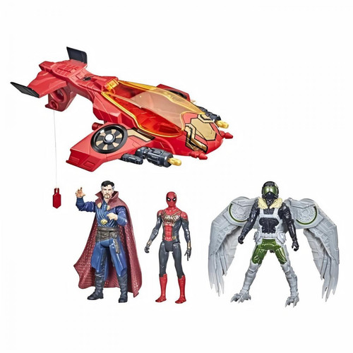 Marvel -MARVEL SPIDER-MAN - Jet araignée - Figurines 15 cm Spider-Man - Marvel's Vulture - Doctor Strange - 4 projectiles - des 4 ans Marvel  - Marvel