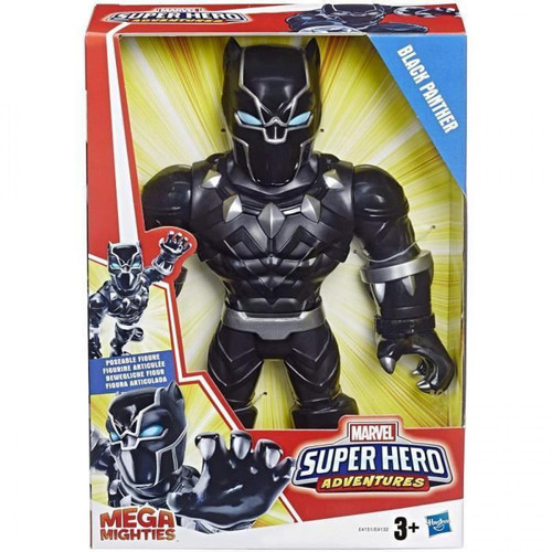 Marvel - Playskool Heroes Marvel Super Hero Adventures Mega Mighties - Figurine Black Panther - 25 cm - Jouet enfants - Marvel