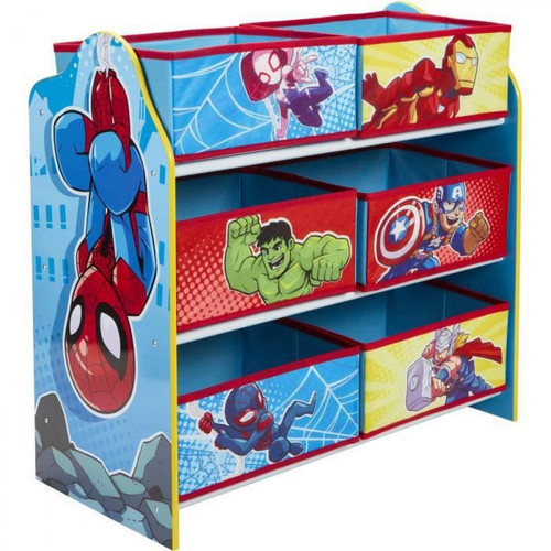 Marvel - Super-héros Marvel Spider-Man - Meuble de rangement pour chambre d'enfant avec 6 bacs - Marvel Maison