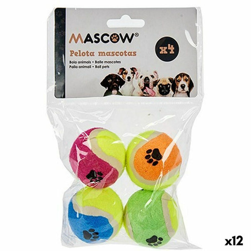 Jouet pour chien Mascow Jouet pour chien Ballon Multicouleur Ø 4,5 cm Polyéthylène polypropylène ABS (12 Unités)