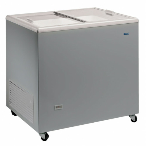 Materiel Chr Pro - Congélateur Coffre Aspect Inox Couvercle Vitré - 200 à 440 Litres Materiel Chr Pro  - Congelateur inox