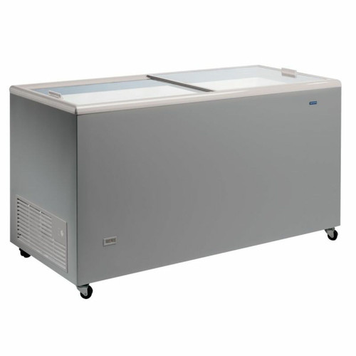 Materiel Chr Pro - Congélateur Coffre Aspect Inox Couvercle Vitré - 200 à 440 Litres Materiel Chr Pro  - Congelateur inox