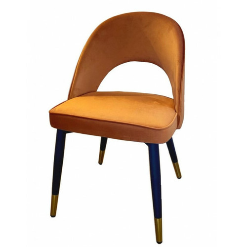 Mathi Design - ARDEC - Chaise de salle a manger en velours orange Mathi Design  - Chaises Mathi Design