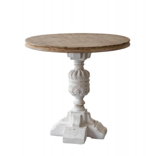 Mathi Design - VICTORIA - Table ronde 3 places bois blanc Mathi Design  - Tables à manger Baroque