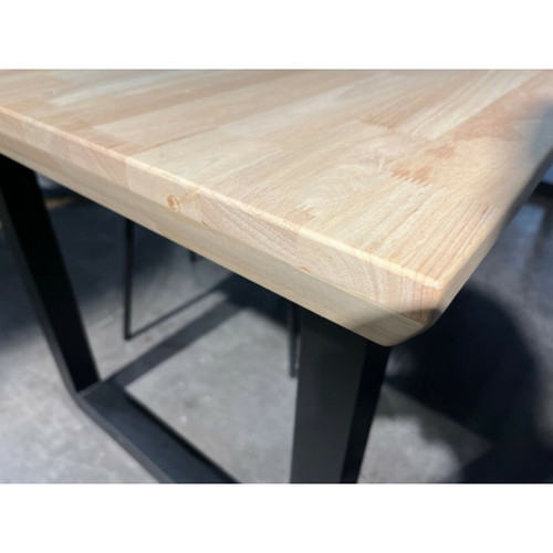 Mathi Design MATIKA - Table de repas extensible bois clair et acier L 220 cm