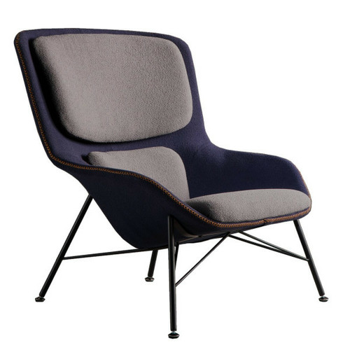 Mathi Design - ROCKWELL - Fauteuil contemporain bicolore Mathi Design  - Coussins d assise pour fauteuil de salon