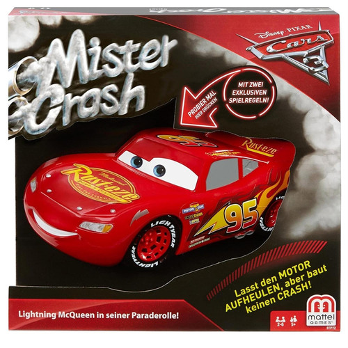 Films et séries Mattel Mister Crash avec Lightning MC Queen, jeu de société pour enfants