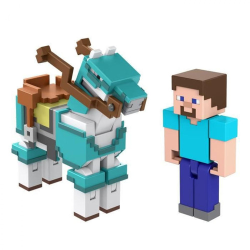 Mattel Minecraft - Steve Et Son Cheval En Diamant - Figurines DAction