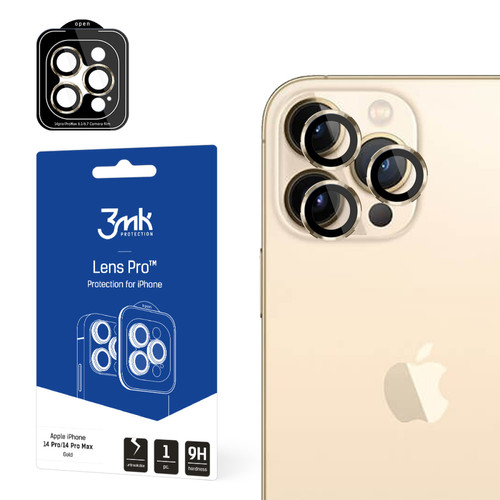 Max Protection - Apple iPhone 14 Pro/14 Pro Max - 3mk Lens Protection Pro Gold Max Protection  - Protection écran smartphone