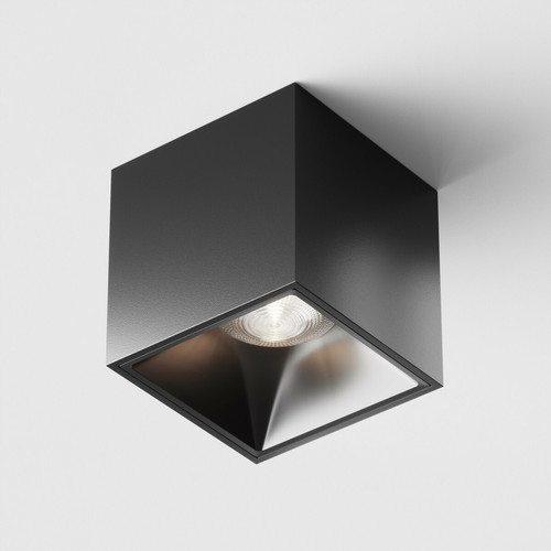 MAYTONI - Downlight carré à montage en surface noir, 900lm, 4000K MAYTONI  - Luminaires