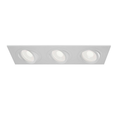 Plafonniers Spot encastré triple carré blanc, 3 lumières, GU10