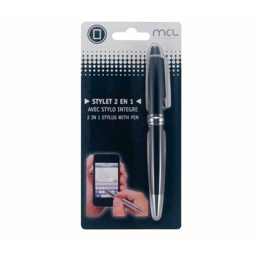 Mcl - Stylet 2 en 1 avec stylo intégré|noir| pour tablettes tactiles Mcl  - Stylet