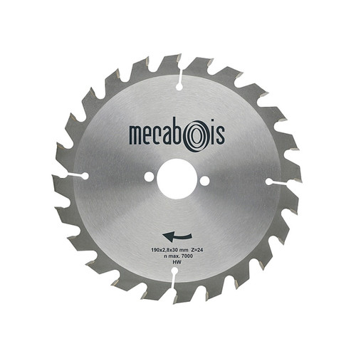 Outils de coupe MECABOIS Lame de scie circulaire au carbure Ø 216 x 28 x 30 mm 24 dents négatives pour débit bois