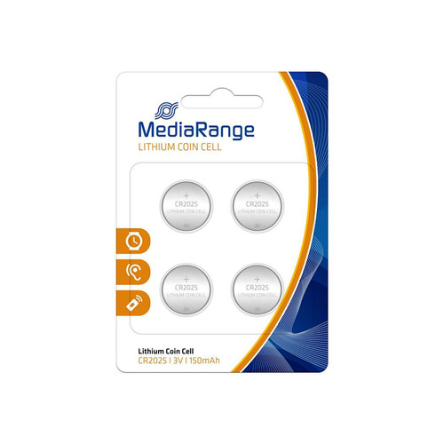 Mediarange - Pack de 4 piles lithium format bouton Medarange CR2025 3V Mediarange - Piles