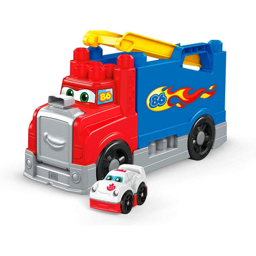 MEGA BLOKS - jeu de voiture Mon Camion de Course  et de blocs de construction de 15 pièces pour bébé et enfant de 1 à 5 ans MEGA BLOKS  - Camion de pompier enfant Jeux & Jouets