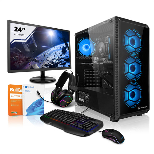 Megaport -PC Gamer • 24" Set • Intel Core i5-10400F • GTX1660 • 16 Go DDR4 • 500Go M.2 SSD • WiFi • Windows 11 • 19-FR Megaport  - PC Fixe Gamer Gtx 1660