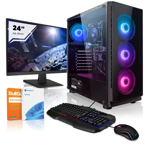 Megaport - PC Gamer AMD Ryzen 5 5600G 6x 3.90GHz • Écran 24" LED • 16Go RAM • 500Go M.2 SSD • Windows 11 • WLAN • 1503-FR - PC Fixe Gamer 16 go