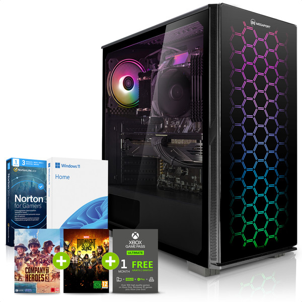 PC Fixe Gamer Megaport PC Gamer Captain • AMD Ryzen 5 5500 6x 3.60 GHz • NVIDIA GeForce RTX3060 12Go • 16Go RAM • 500Go M.2 SSD • Windows 11 • 21-FR