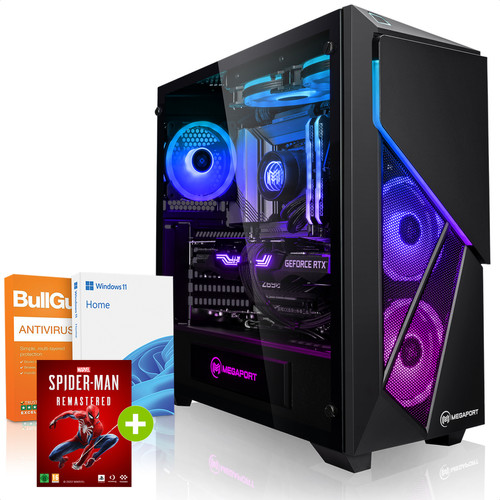 PC Fixe Gamer Megaport PC Gamer Wolf • Core i7-12700KF 12-Coeurs jusqu'à 4,90GHz Turbo • RTX3080 • 16Go • 1To m.2 SSD • 2To HDD • Windows 11 • WiFi • 77-FR