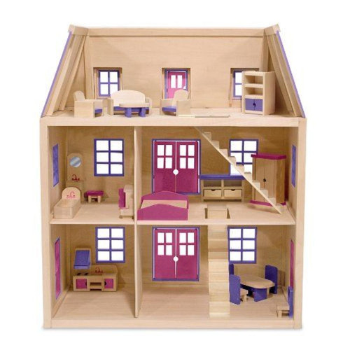 Melissa & Doug Melissa & Doug - 14570 - Poupée et Mini Poupée - Maison de poupée en bois à plusieurs étages