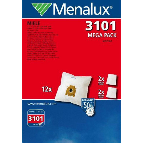 Menalux - Menalux 3101 MP 12 sacs aspirateur avec 2 micro filtres Menalux  - Accessoires Aspirateurs Menalux