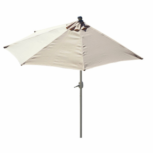 Parasols Mendler Demi-parasol aluminium Parla pour balcon ou terrasse, IP 50+, 270cm ~ crème sans pied