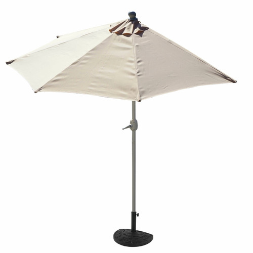 Mendler - Demi-parasol aluminium Parla pour balcon ou terrasse, IP 50+, 270cm ~ crème avec pied Mendler  - Parasol Terrasse Parasols