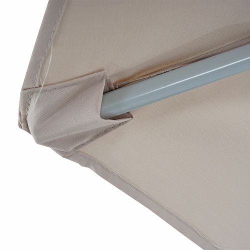 Mendler Demi-parasol aluminium Parla pour balcon ou terrasse, IP 50+, 270cm ~ crème avec pied
