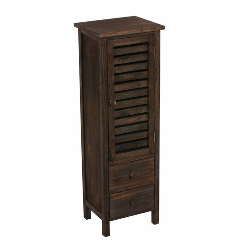 Mendler - Commode / armoire, 2 tiroirs, 30x25x90cm, shabby, vintage ~ marron Mendler  - heute-wohnen
