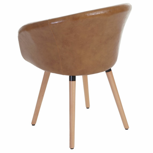 Mendler 6x chaise de salle à manger Malmö T633, fauteuil, design rétro des années 50 ~ similicuir, aspect daim
