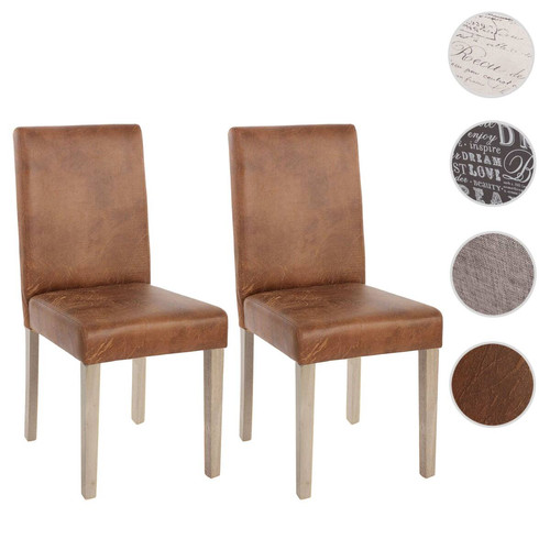 Chaises Mendler Lot de 2 chaises de séjour Littau, fauteuil ~ tissu, aspect daim, aspect chaîne des pieds