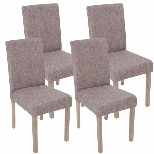 Mendler - Lot de 4 chaises de salle à manger Littau ~ tissu, gris, pieds: structure chêne Mendler  - heute-wohnen