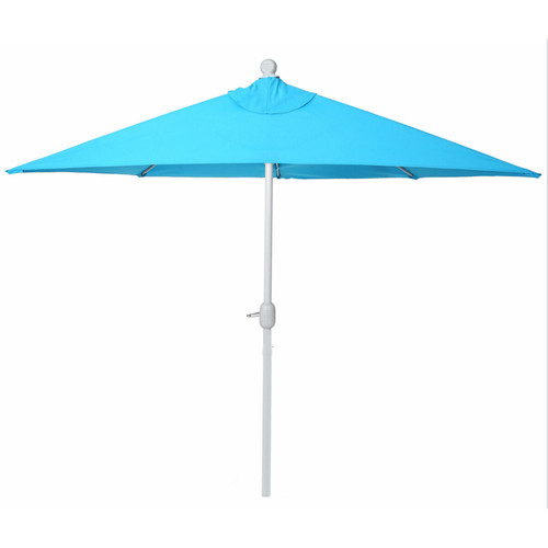 Mendler Parasol demi-rond Parla, demi-parasol de balcon, UV 50+ polyester/acier 3kg ~ 300cm turquoise sans pied