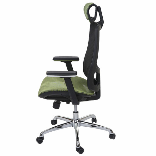 Mendler Chaise de bureau HWC-A58 chaise pivotante, fonction glisse, tissu ISO9001 ~ vert/noir