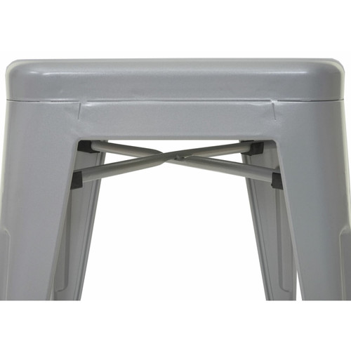 Tabourets Tabouret de bar HWC-A73, chaise de comptoir, métal, empilable, design industriel ~ gris